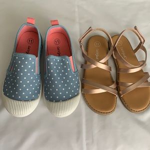 2 Pair of Cat & Jack Girls Shoes - Size 11